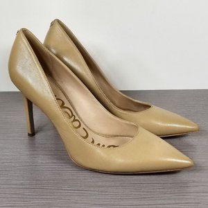 Sam Edelman Hazel Pointed Toe Pump, Nude Leather, Womens Size 9